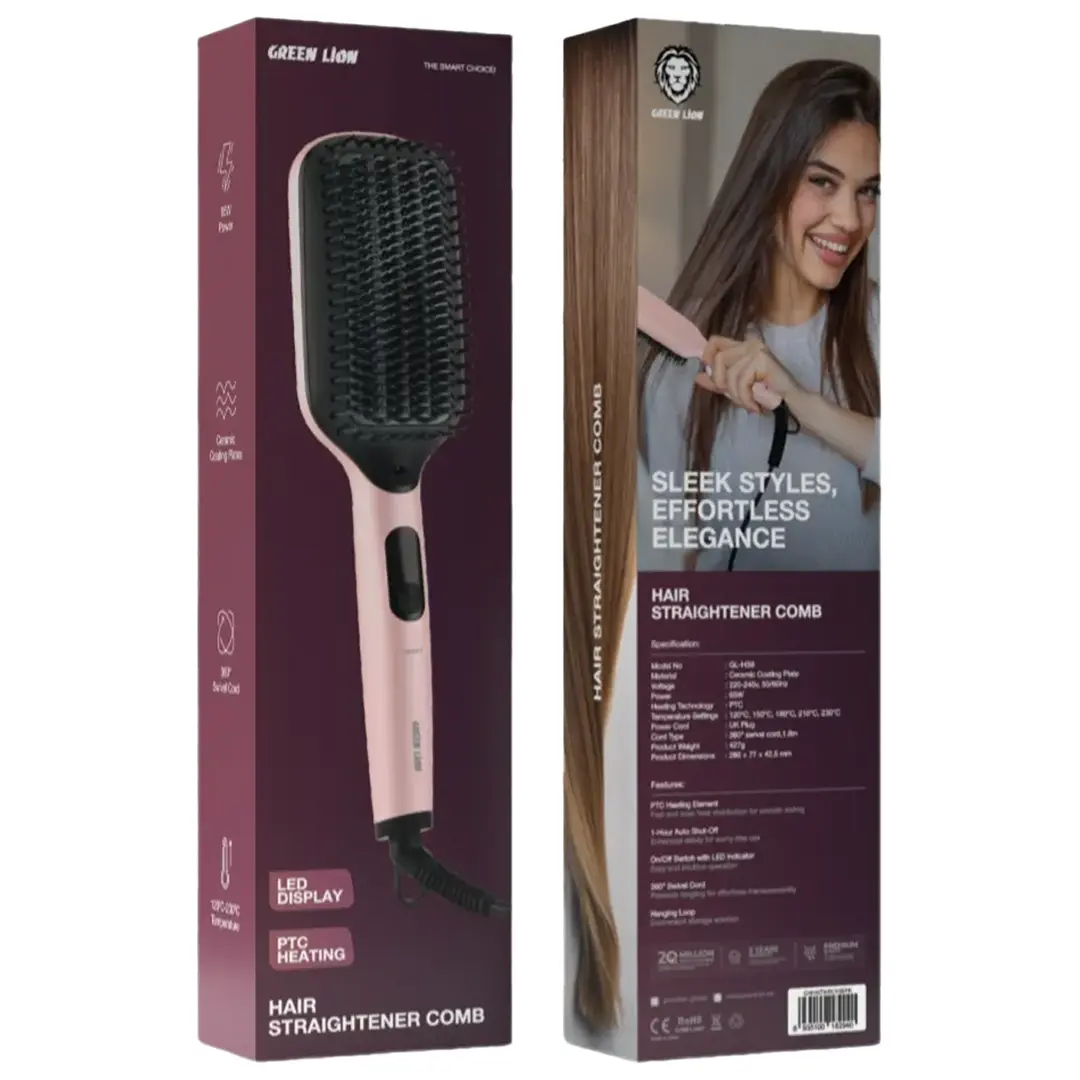 Green Lion Straightener Comb - Black
