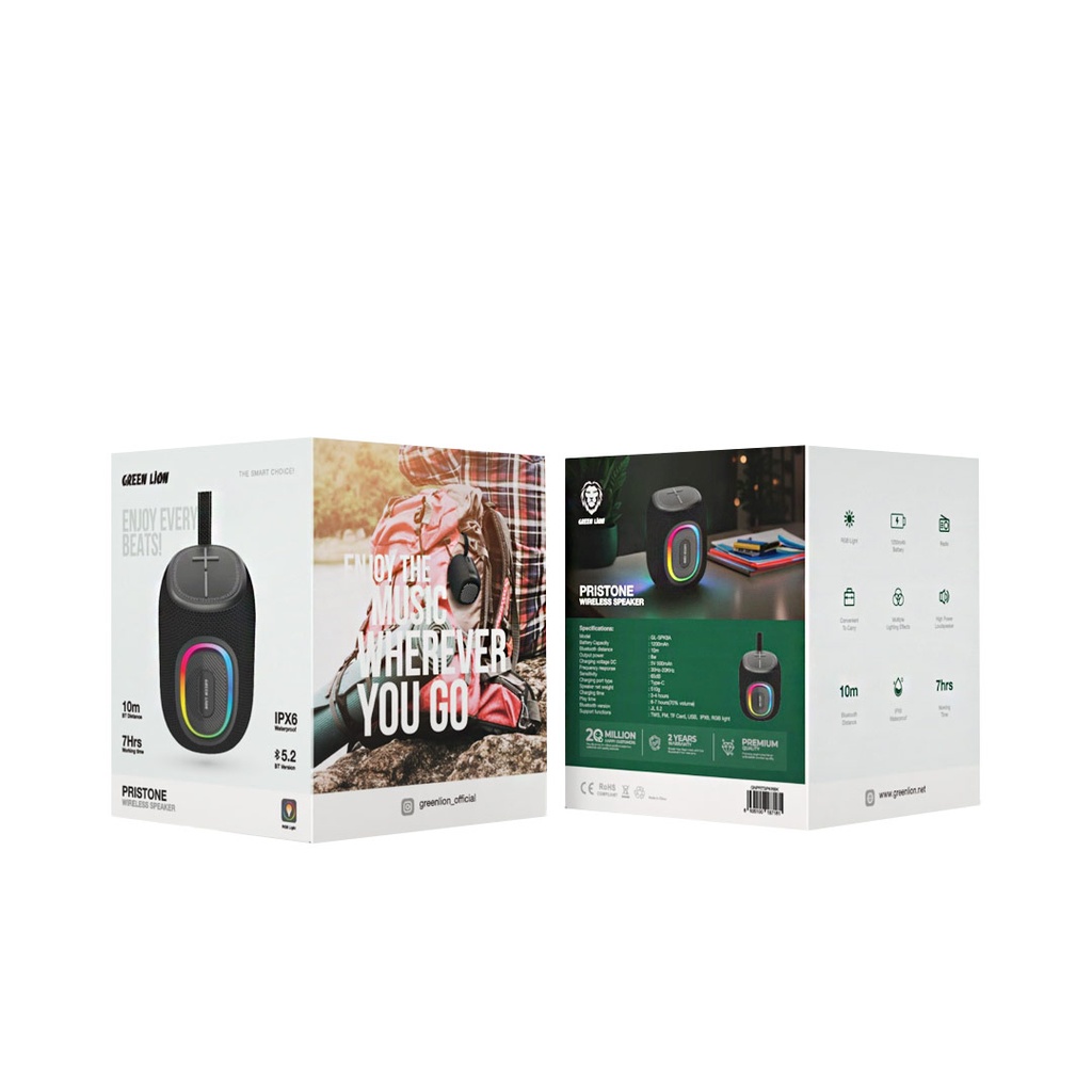 Green Lion Pristone Wireless Speaker - Black