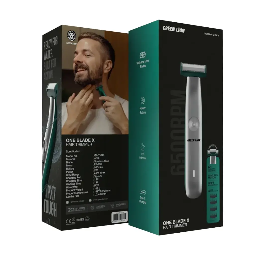 Green Lion One Blade X Hair Trimmer - Silver/Green
