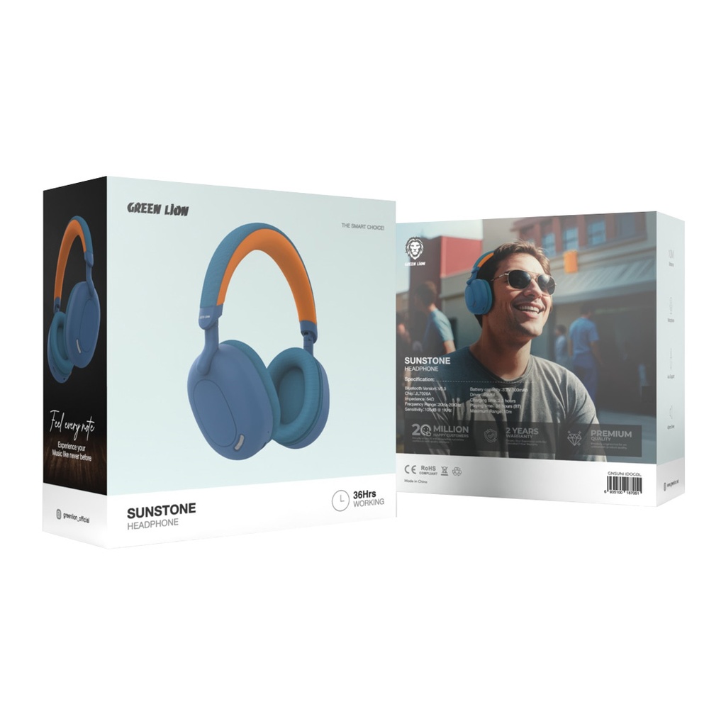 Green Lion Sunstone Headphone - Blue