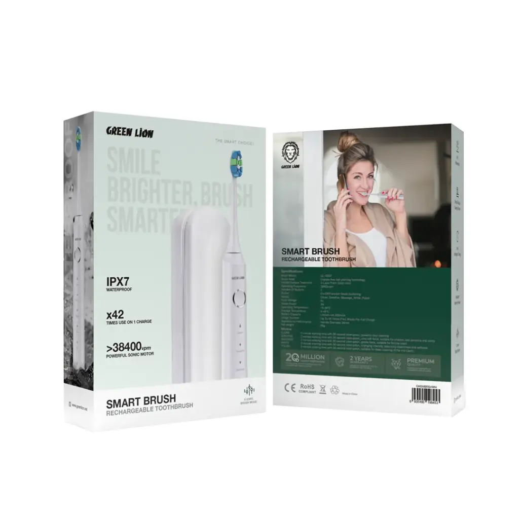Green Lion Smart Brush Rechargeable Toothbrush - White