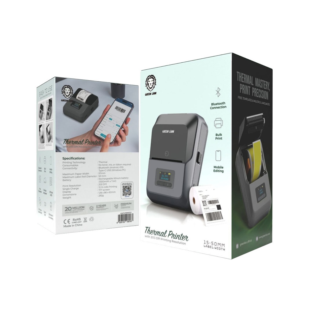 Green Lion Thermal Printer - Gray