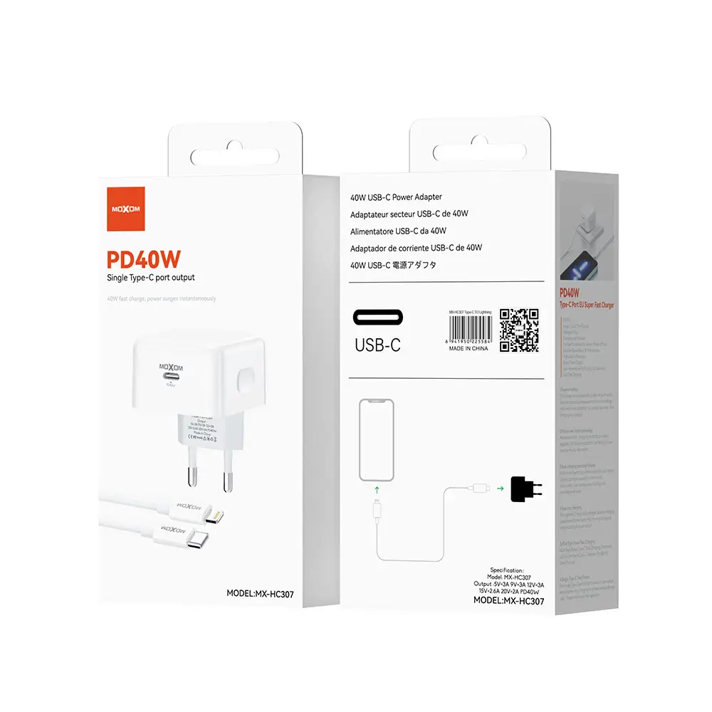 Moxom PD40W Single Type-C port output fast charge