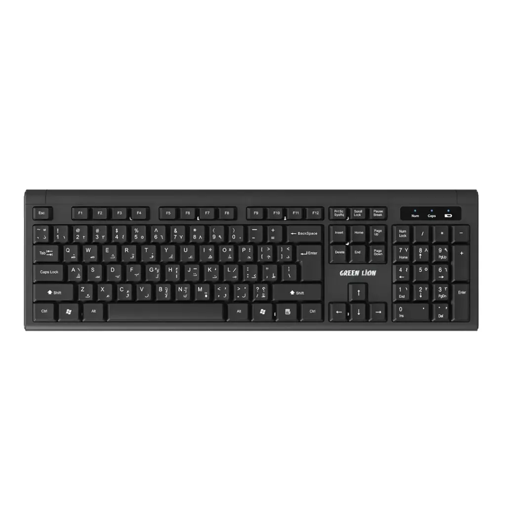 Green Lion GKM-200 Wireless Combo Keyboard and Mouse - Black
