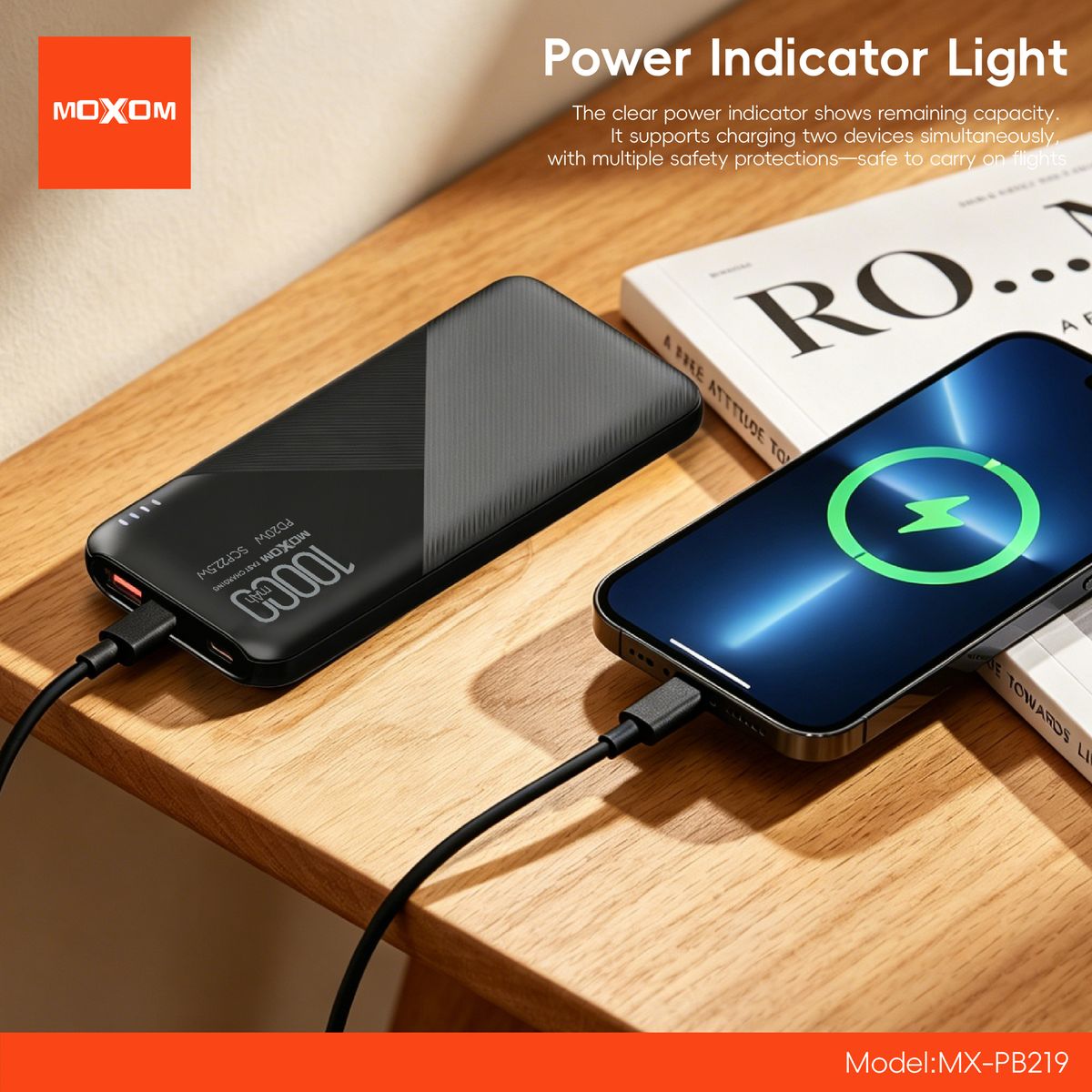 Moxom MX-PB219 10000mAh 22.5W Fast Charging Power Bank USB-C