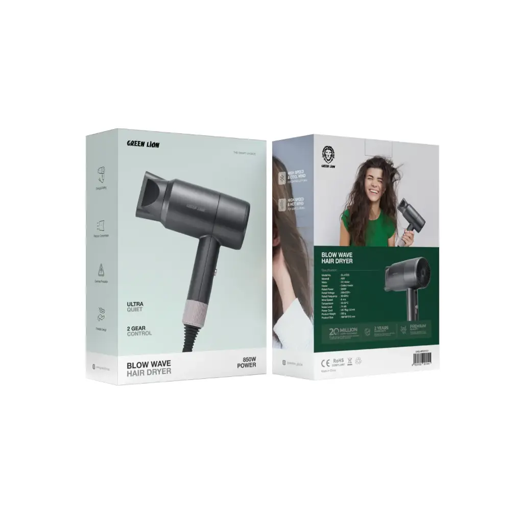 Green Lion Blow Wave Hair Dryer 850W - Grey