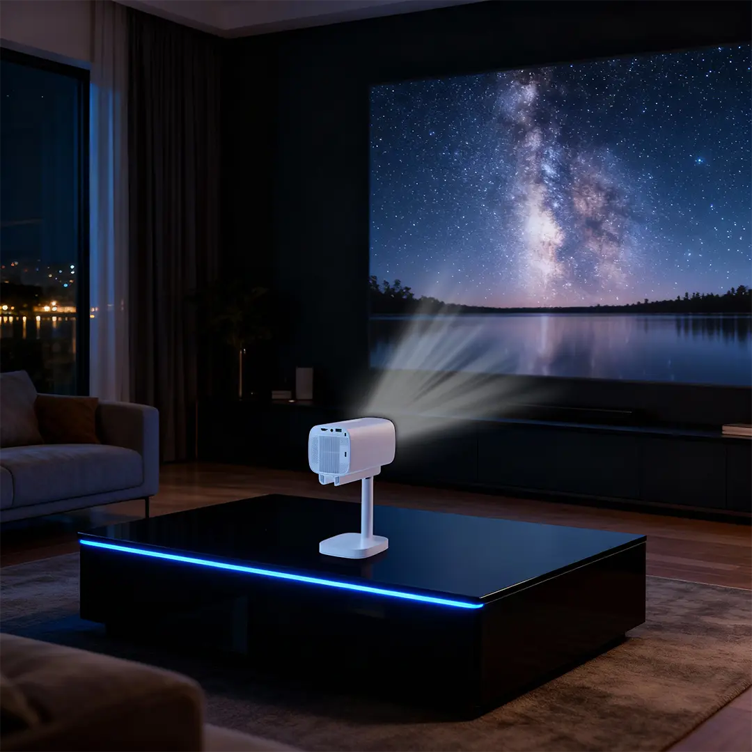 Green Lion Nova 2 Portable Projector with 4K Support - White